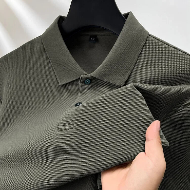 Polo homme à manches longues en coton premium – Élégance discrète et confort supérieur