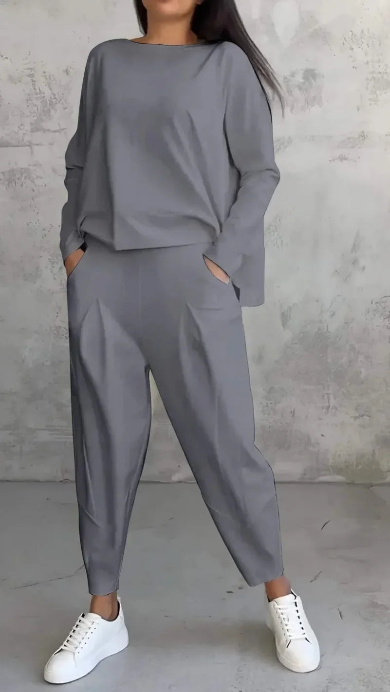 Ensemble Confort Moderne : Haut à manches longues + Pantalon