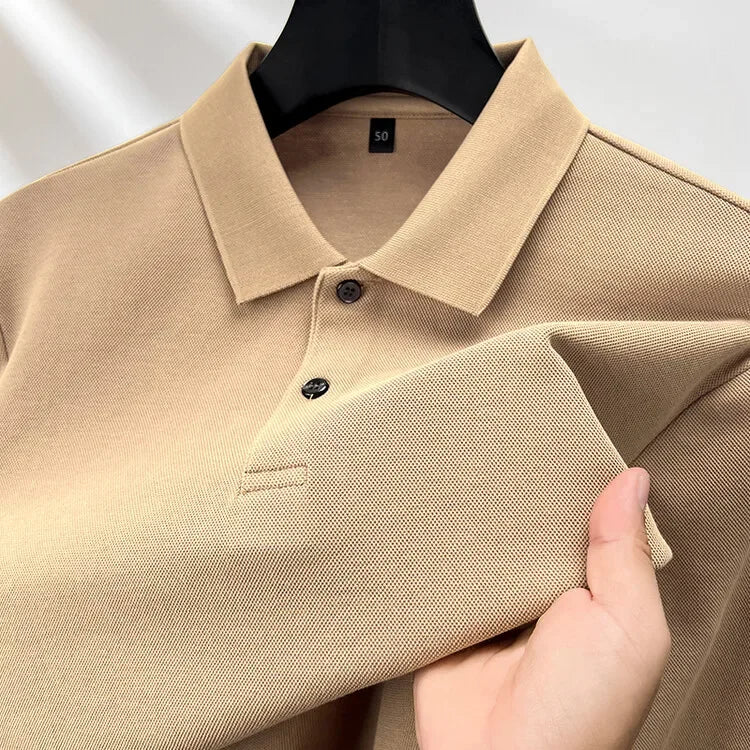 Polo homme à manches longues en coton premium – Élégance discrète et confort supérieur