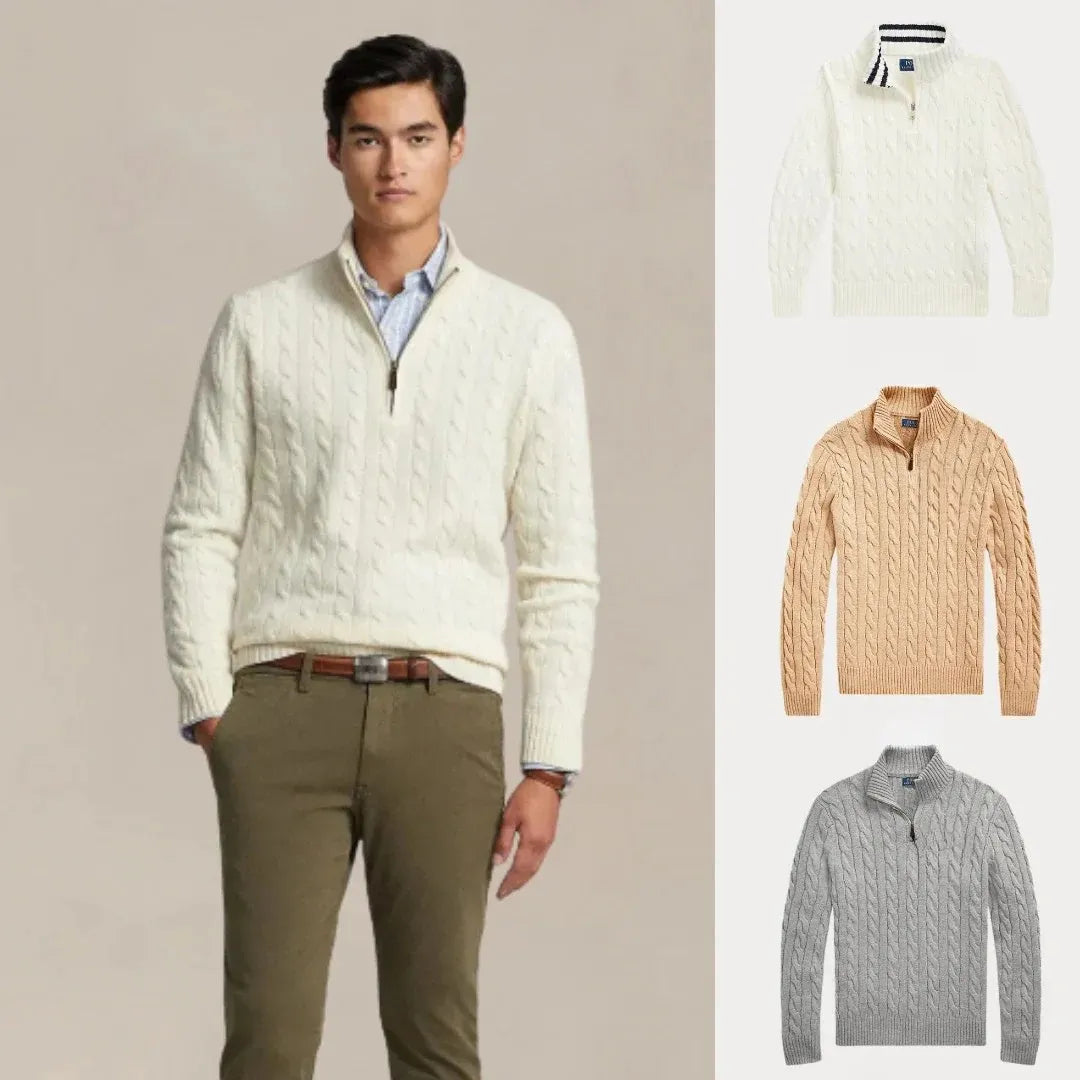 ACHETEZ 1, RECEVEZ 3 – ENSEMBLE HIVER CÂBLE TRICOT COTON ZIP