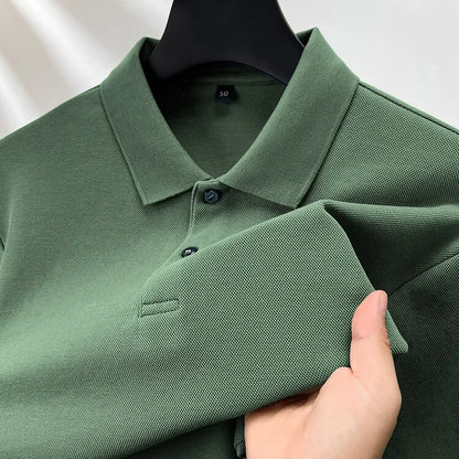 Polo homme à manches longues en coton premium – Élégance discrète et confort supérieur