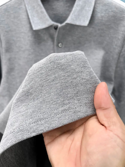 Polo homme à manches longues en coton premium – Élégance discrète et confort supérieur