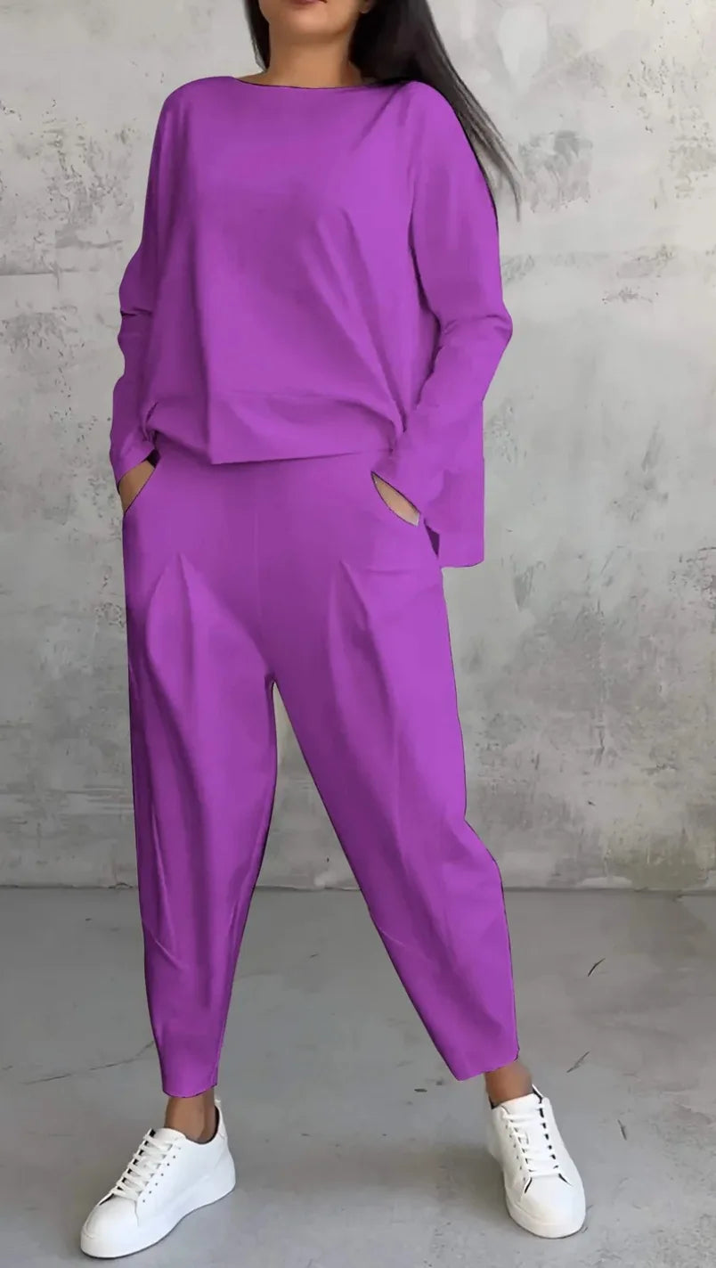 Ensemble Confort Moderne : Haut à manches longues + Pantalon