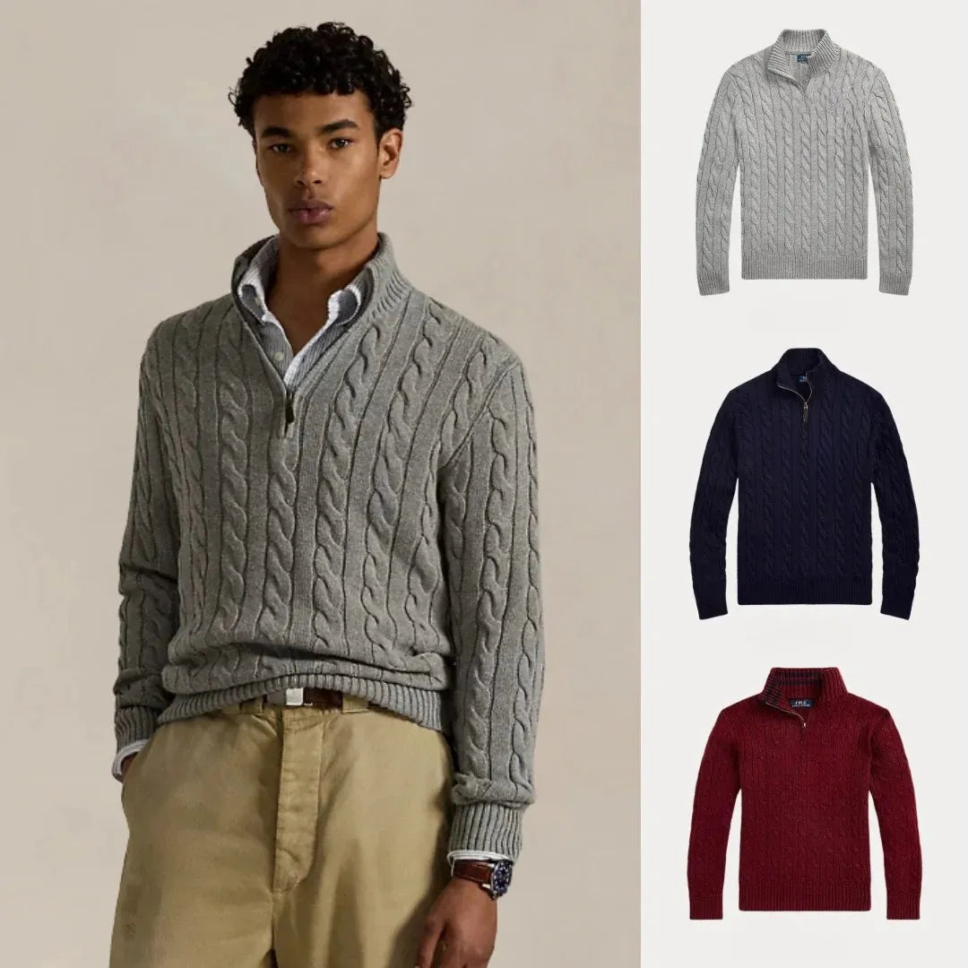 ACHETEZ 1, RECEVEZ 3 – ENSEMBLE HIVER CÂBLE TRICOT COTON ZIP
